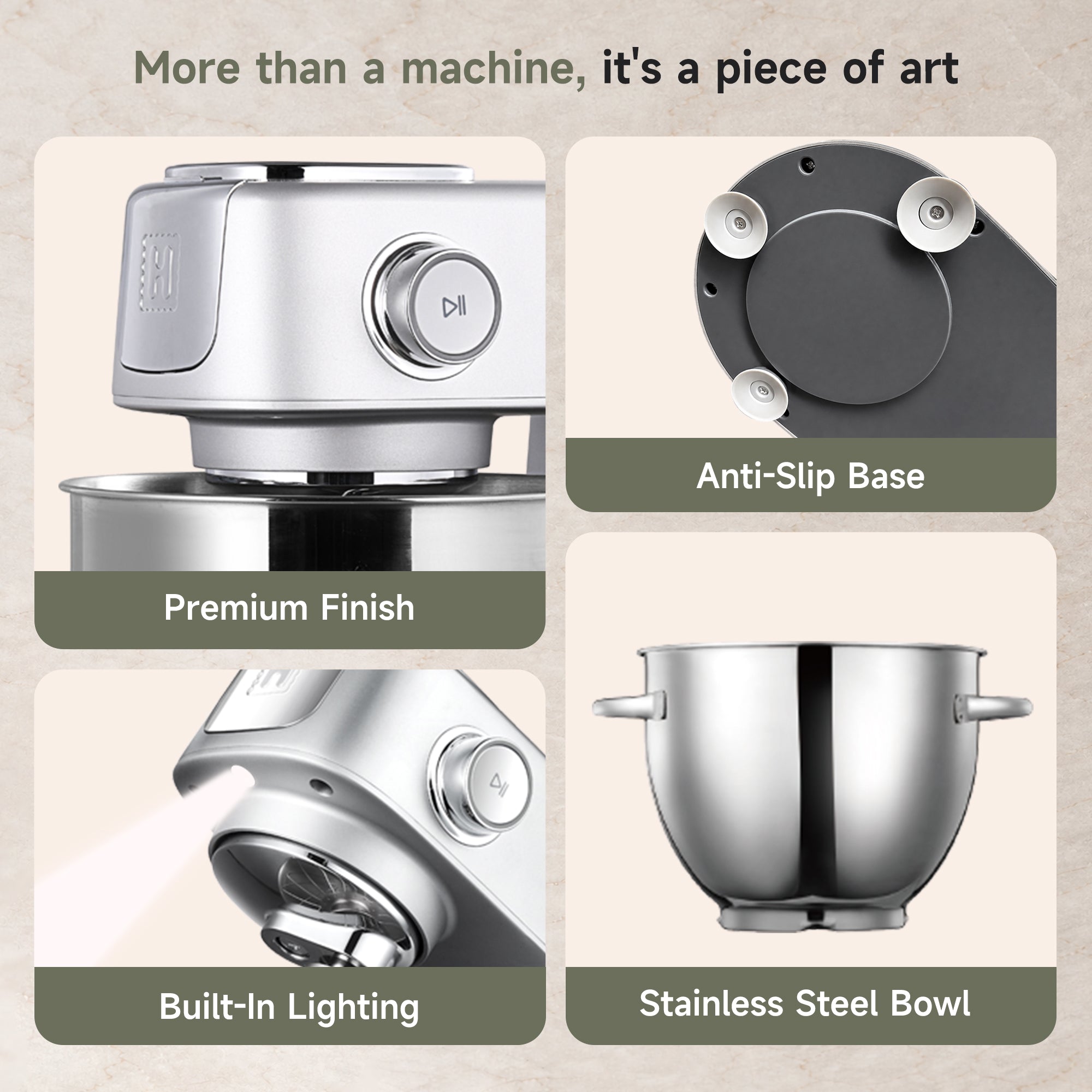 Hauswirt M5 Max 6QT Stand Mixer for Effortless Home Baking
