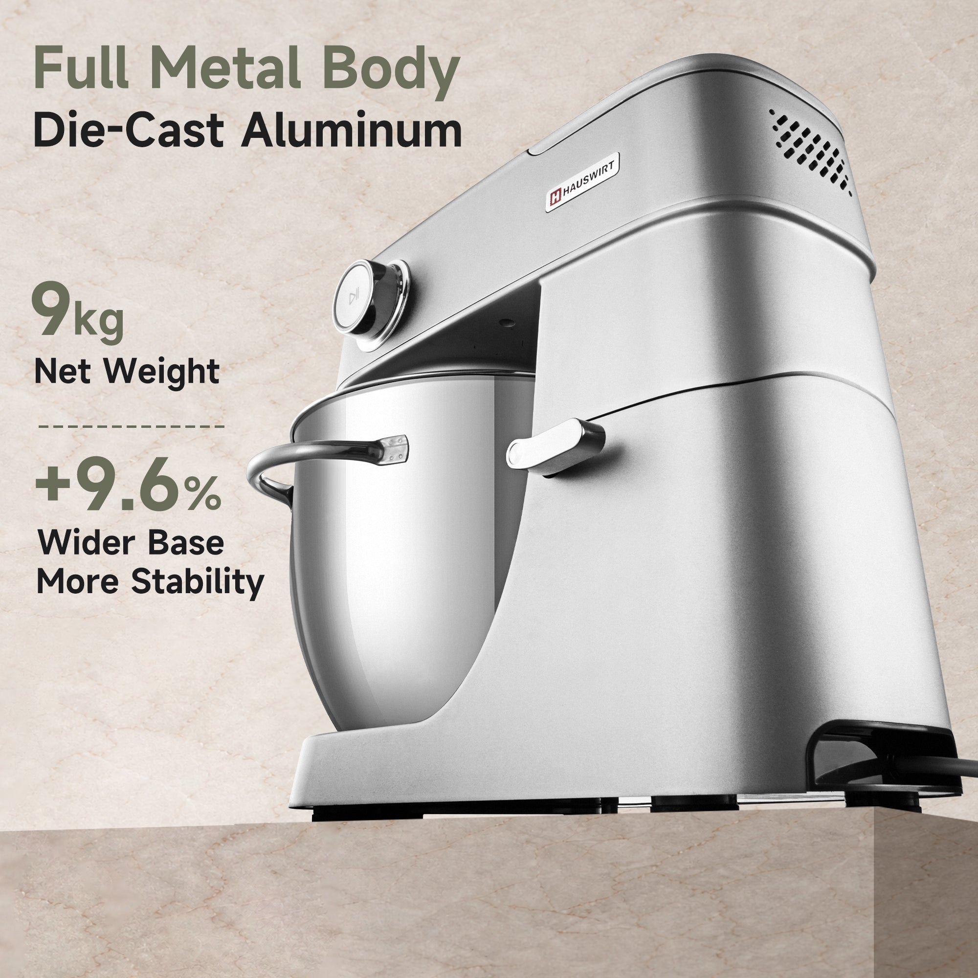Hauswirt M5 Max 6QT Stand Mixer for Effortless Home Baking